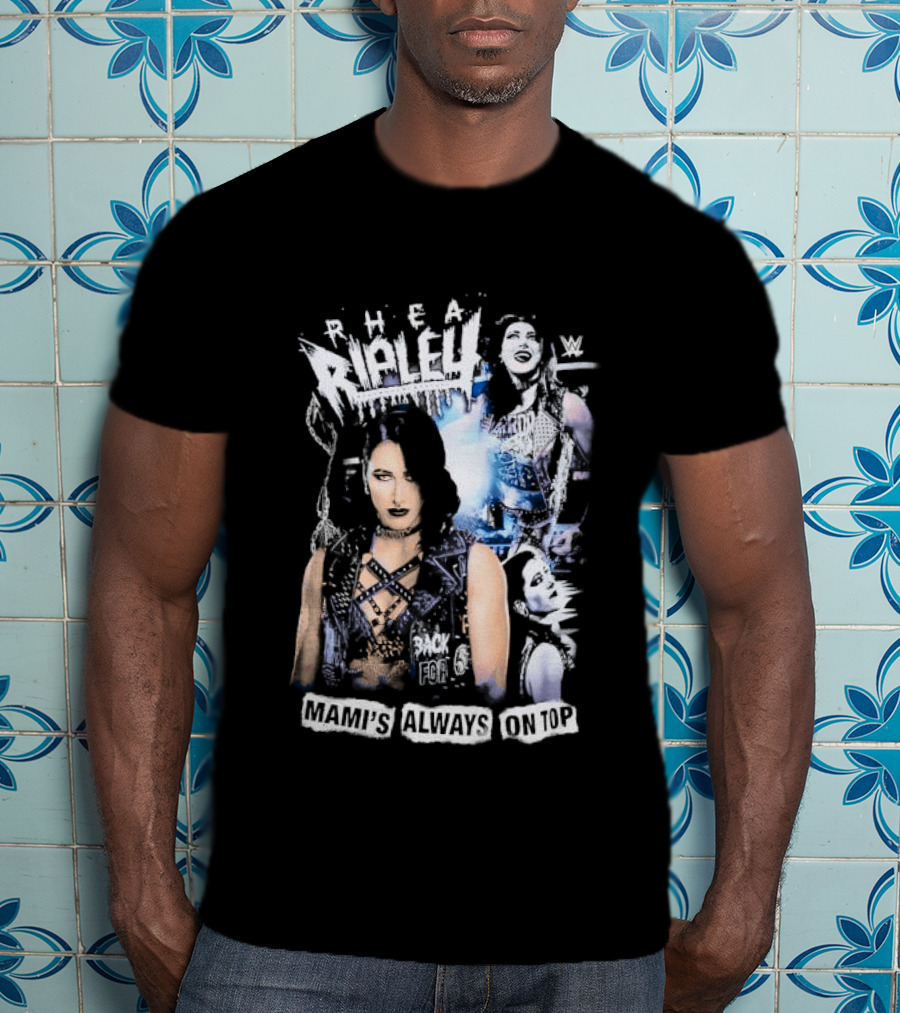 Rhea Ripley WWE Mami's Always On Top Wrestler Collage T-Shirt