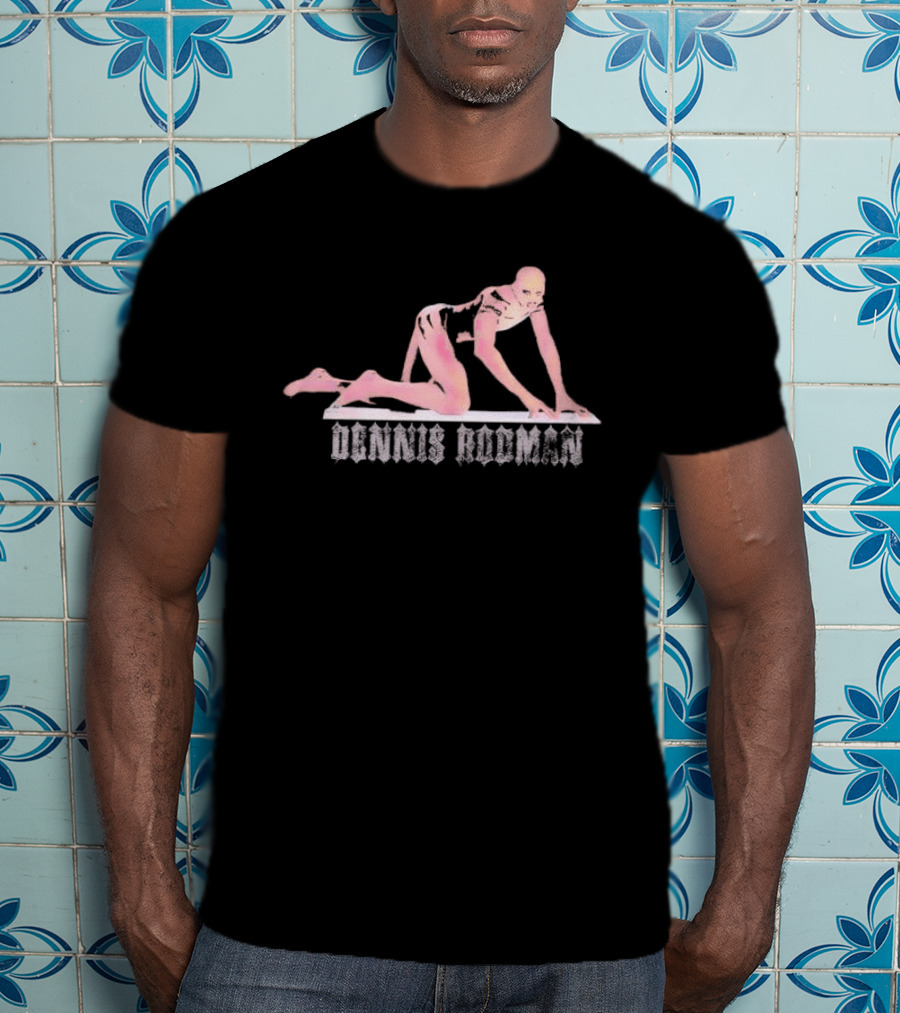 Dennis Rodman Pink Tinted Gothic Crawling Figure T-Shirt