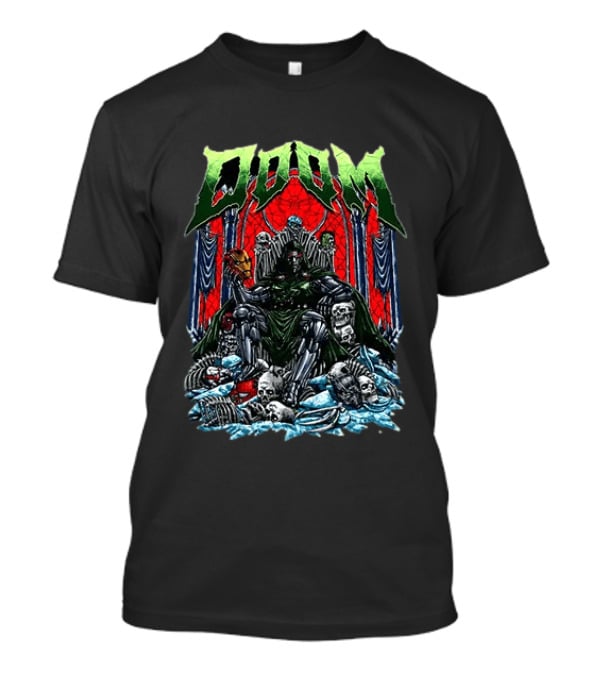 Doctor Doom Throne Marvel Superheroes With Iron Man Mask Doom T-Shirt