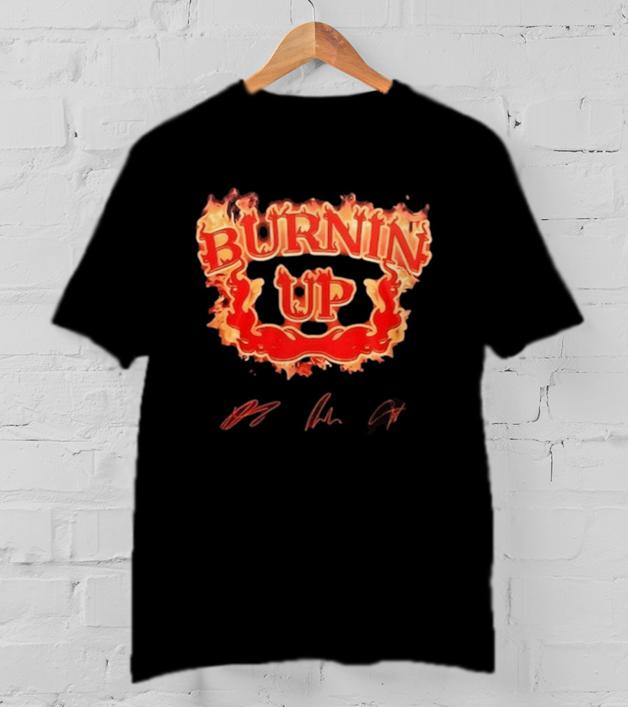 Jonas Brothers Burnin Up Tour Fiery Red Flame Letters T-Shirt