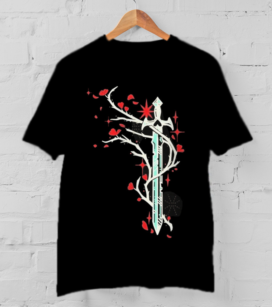 Lifesteal Sword With Red Petals Survival Gaming T-Shirt