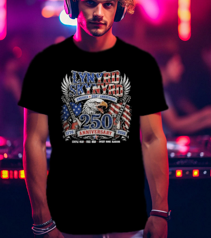 Lynyrd Skynyrd America 250th Anniversary Eagle 1776 2026 Simple Man Free Bird Sweet Home Alabama T-Shirt