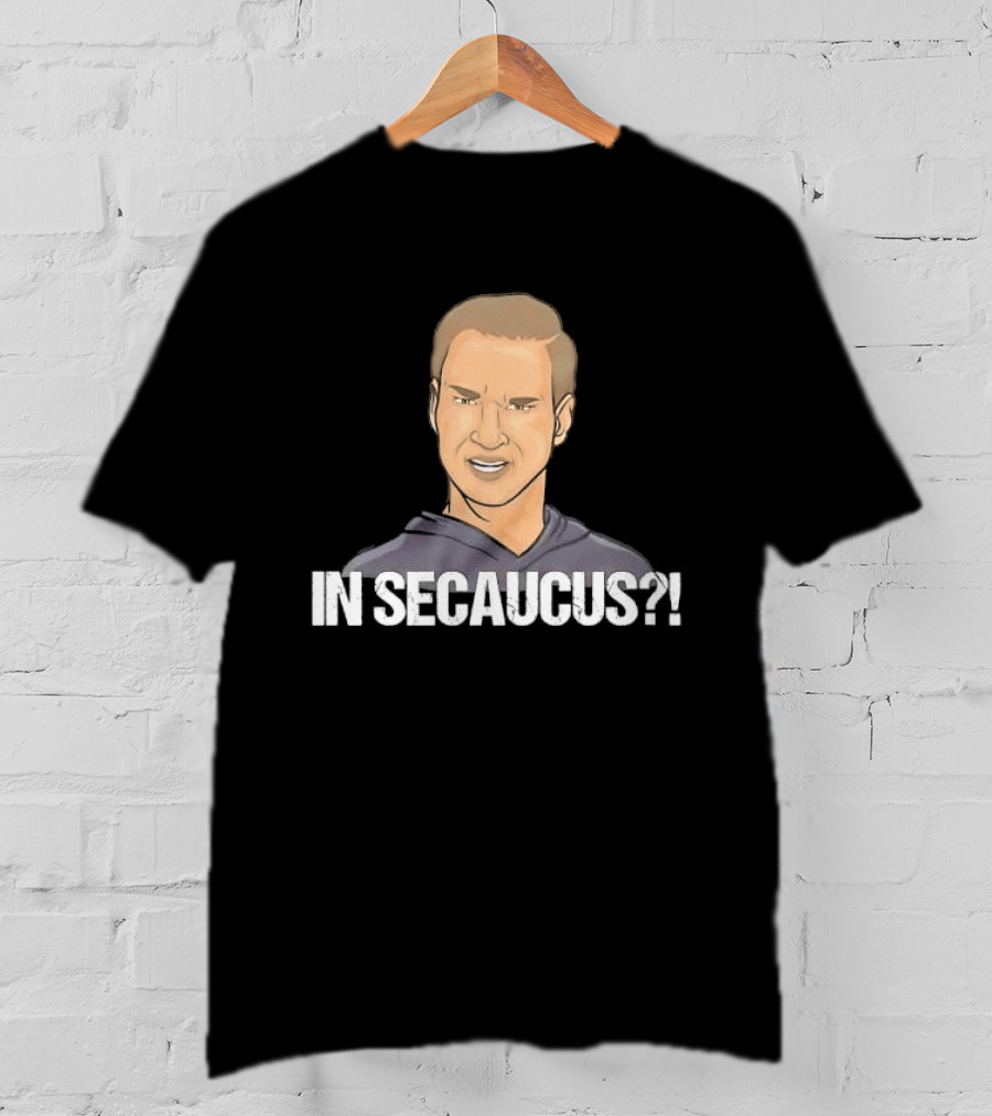 In Secaucus Cartoon Caricature Grimacing Man Face Expression T-Shirt