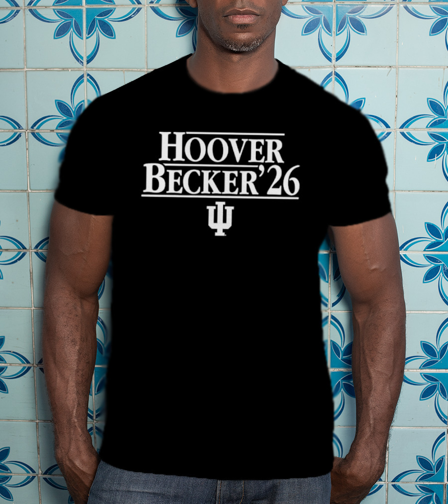 Hoover Becker '26 IU Indiana Hoosiers NCAA Stranger Things Horizontal Bars T-Shirt