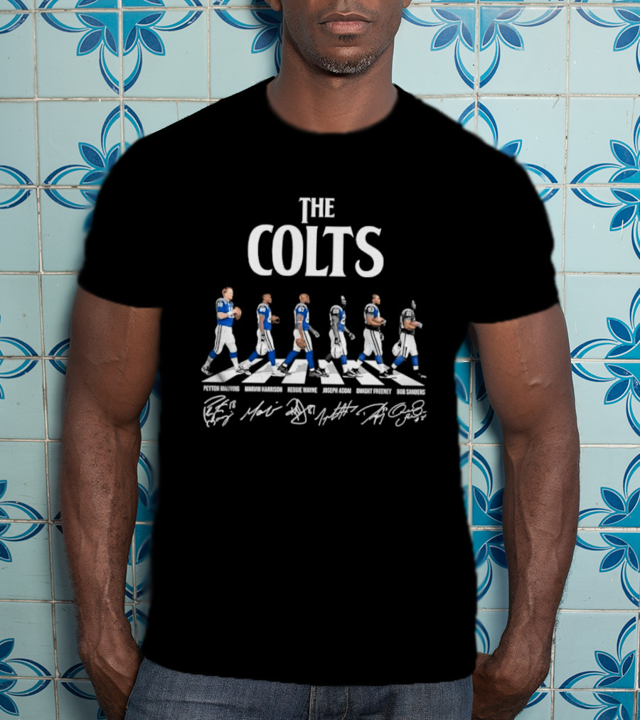Indianapolis Colts Roster Players Crosswalk Signatures The Colts T-Shirt