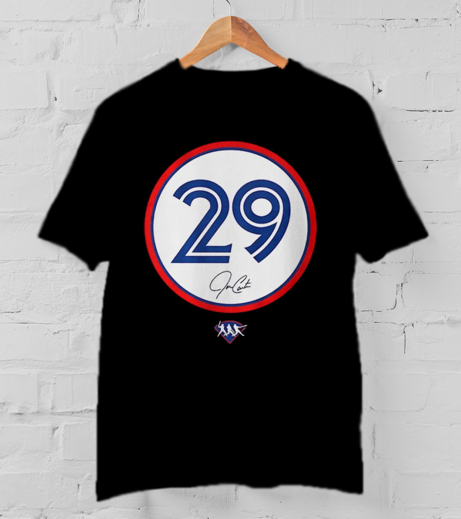 Joe Carter 29 Autograph Toronto Blue Jays Baseball T-Shirt