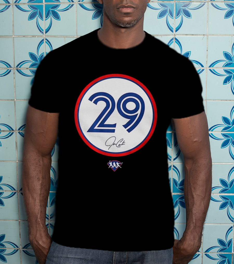 Joe Carter 29 Autograph Toronto Blue Jays Baseball T-Shirt