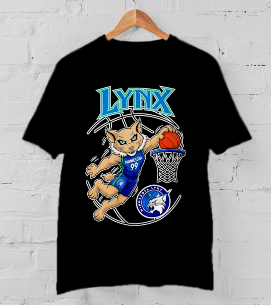 Minnesota Lynx 99 Cartoon Dunking Basketball Player T-Shirt