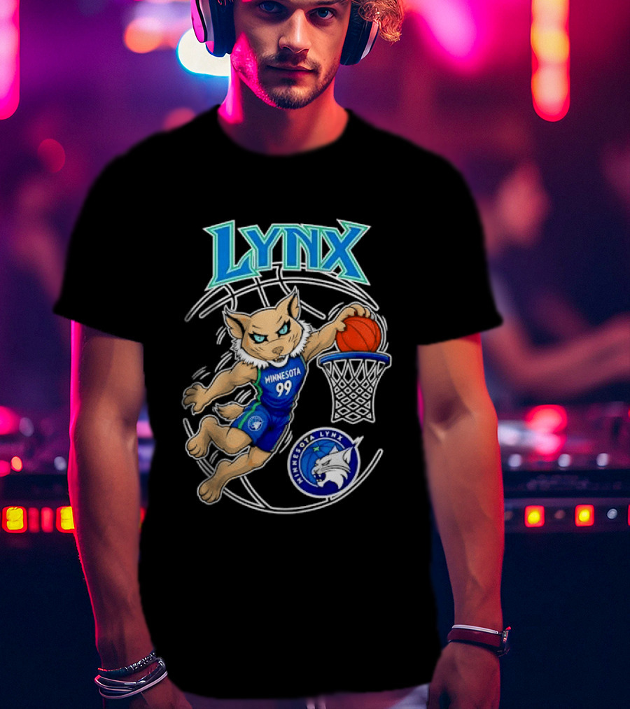 Minnesota Lynx 99 Cartoon Dunking Basketball Player T-Shirt