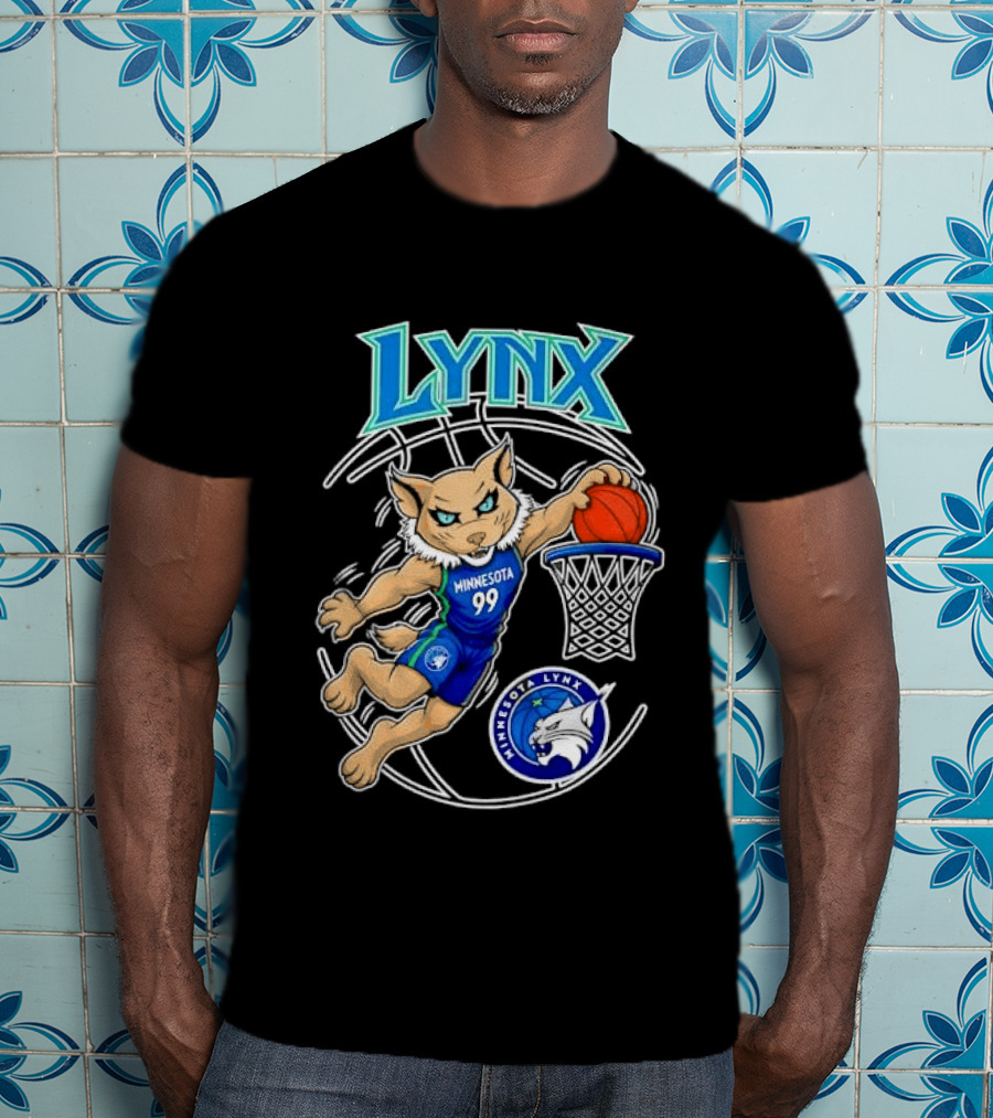 Minnesota Lynx 99 Cartoon Dunking Basketball Player T-Shirt