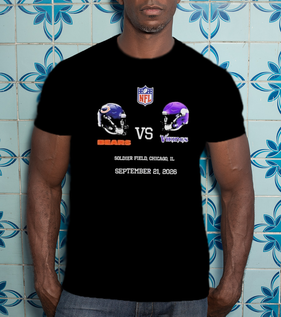 NFL Bears VS Vikings Soldier Field Chicago IL September 21 2026 T-Shirt