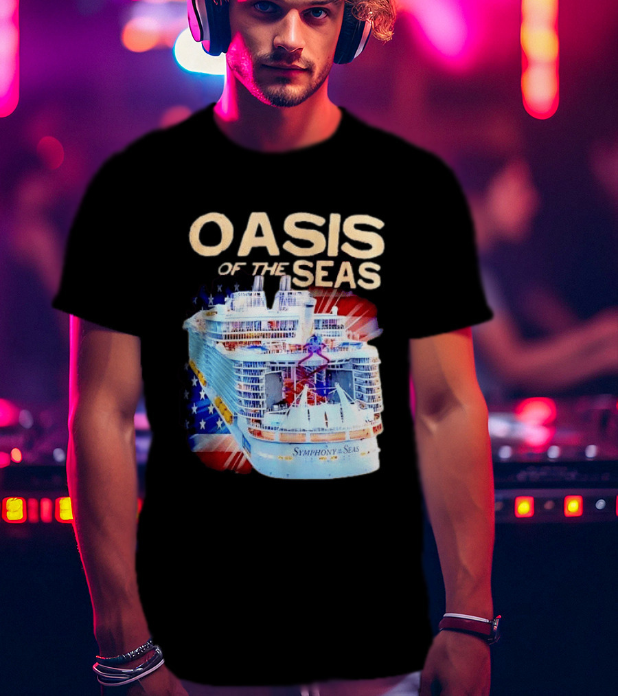 Oasis Of The Seas Symphony Cruise Ship American Flag T-Shirt