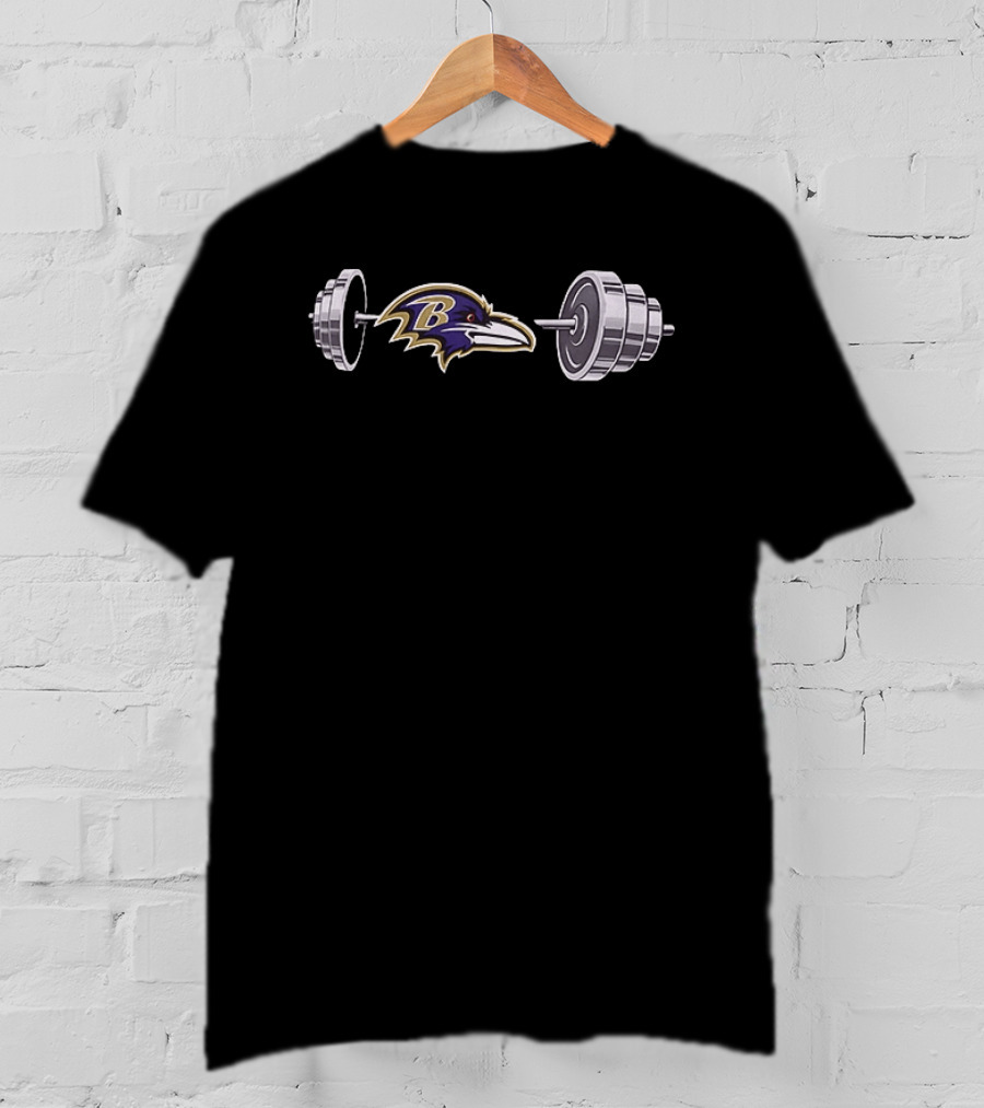 Baltimore Ravens Barbell 2026 NFL Fan Workout Gear T-Shirt