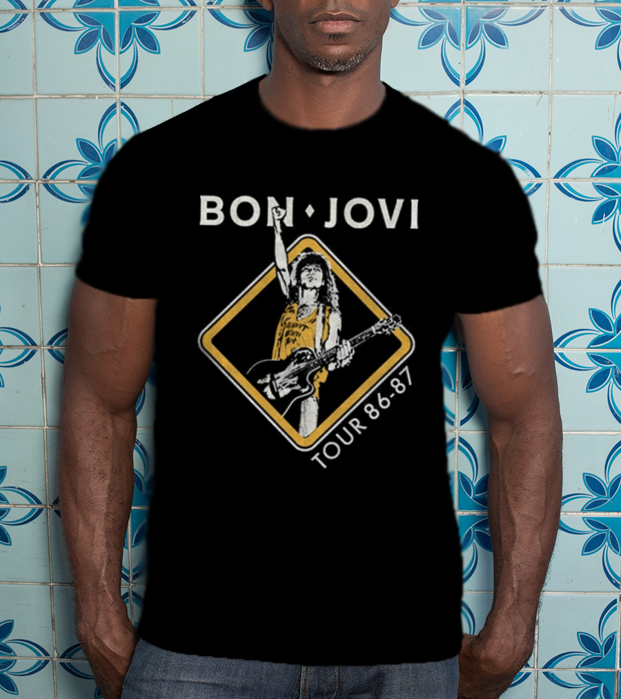 Bon Jovi Slippery When Wet Tour 86 87 T-Shirt