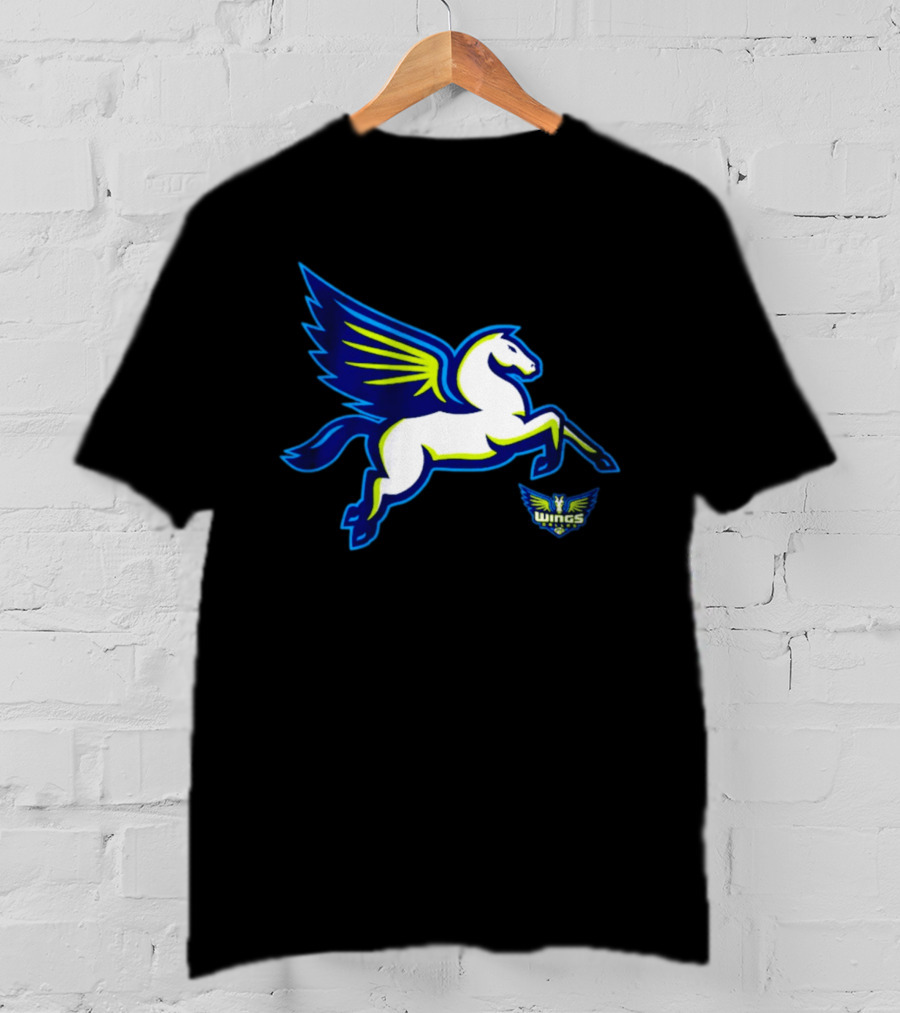 Dallas Wings Pegasus Bold Icon Blue Green T-Shirt