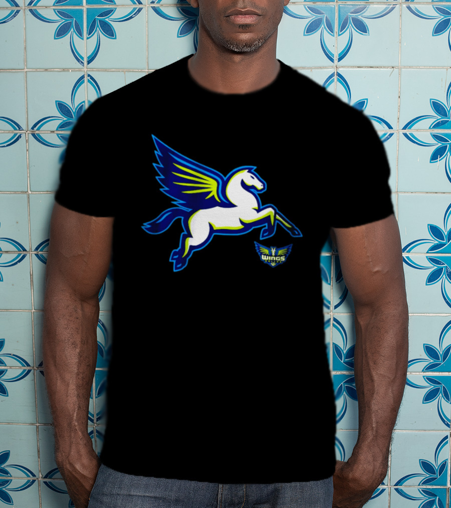 Dallas Wings Pegasus Bold Icon Blue Green T-Shirt