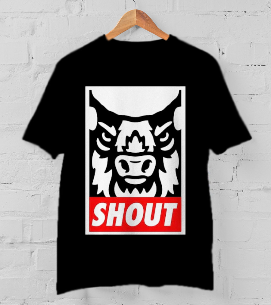 Shout Buffalo Bison Stylized Face T-Shirt