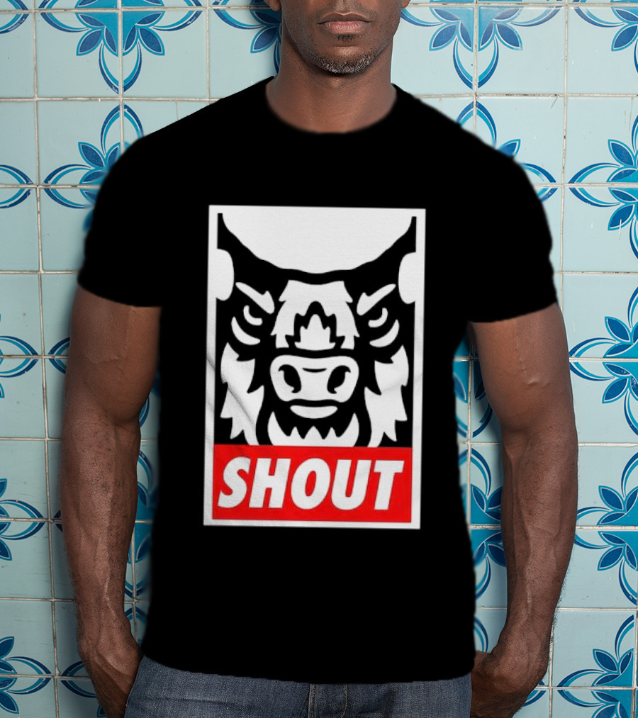 Shout Buffalo Bison Stylized Face T-Shirt