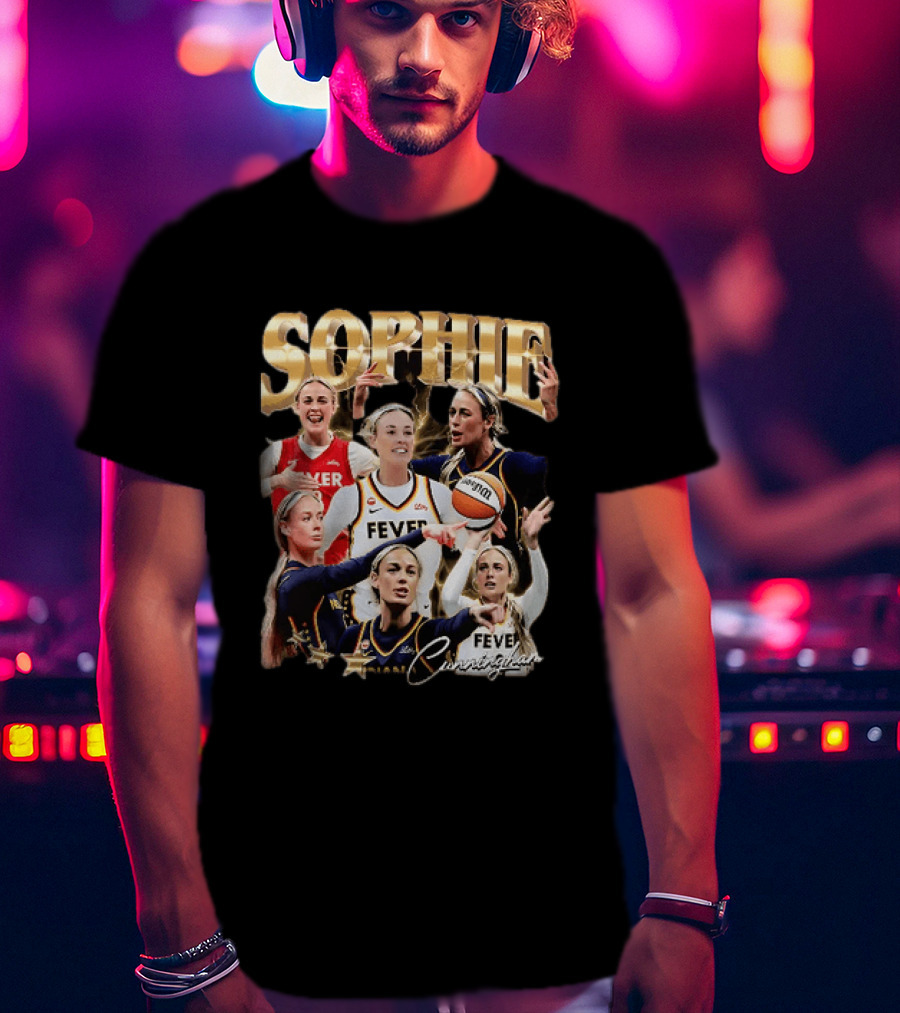Sophie Cunningham Indiana Fever Basketball Star Collage T-Shirt