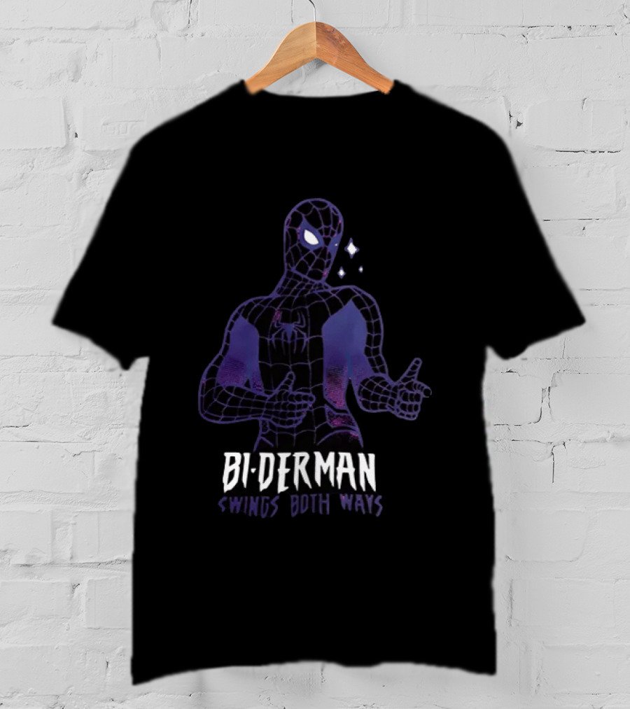Bi Derman Swings Both Ways Spider Man T-Shirt