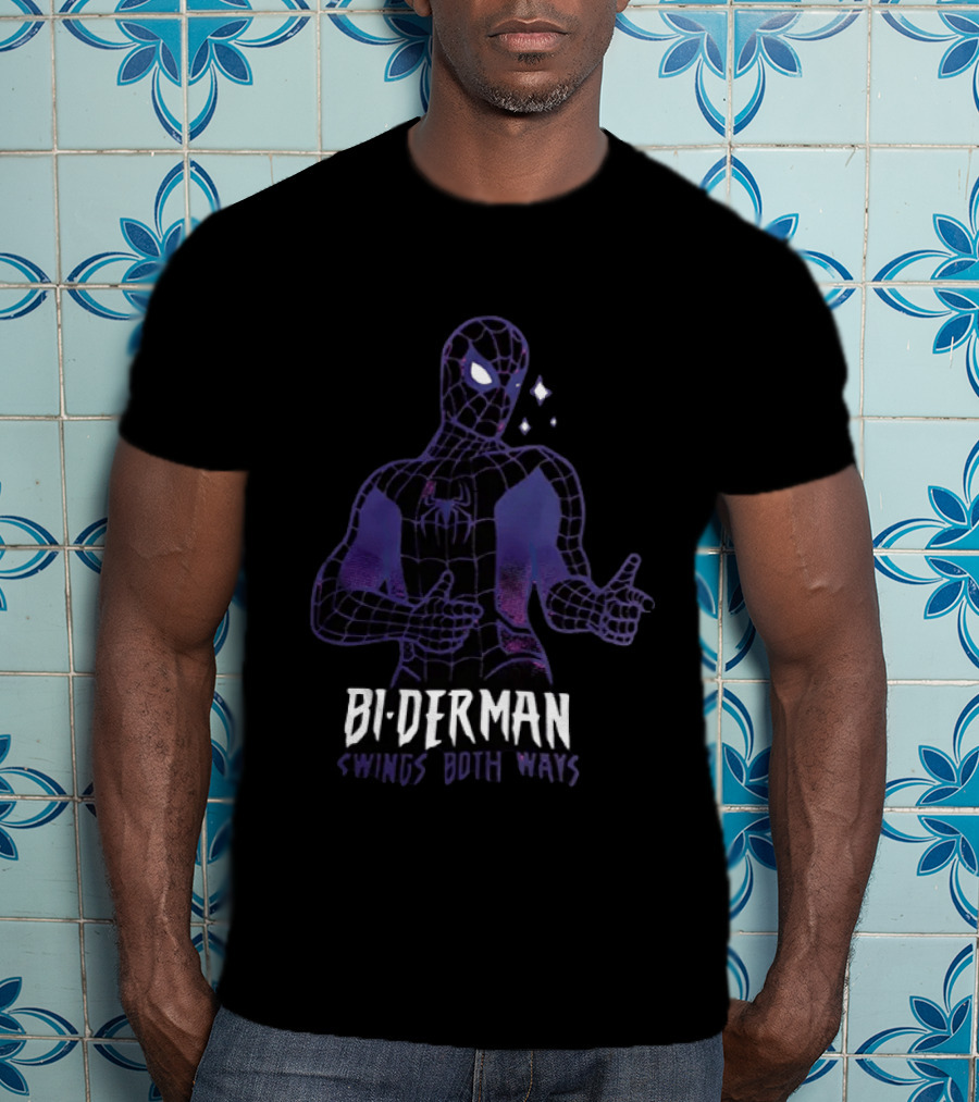 Bi Derman Swings Both Ways Spider Man T-Shirt