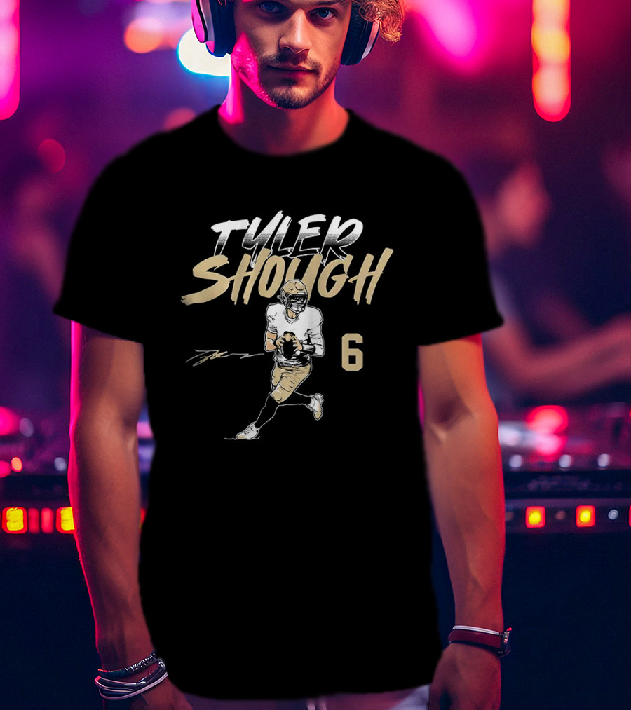 Tyler Shough Number 6 Football Pose T-Shirt