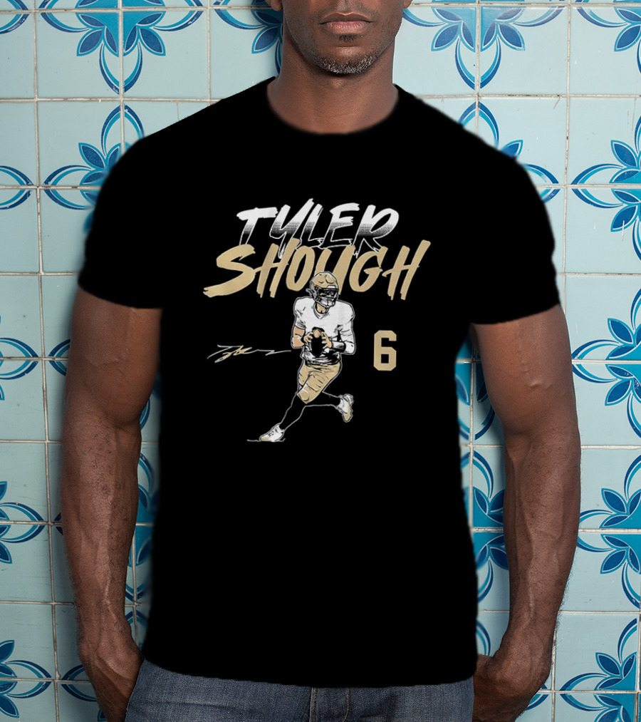 Tyler Shough Number 6 Football Pose T-Shirt