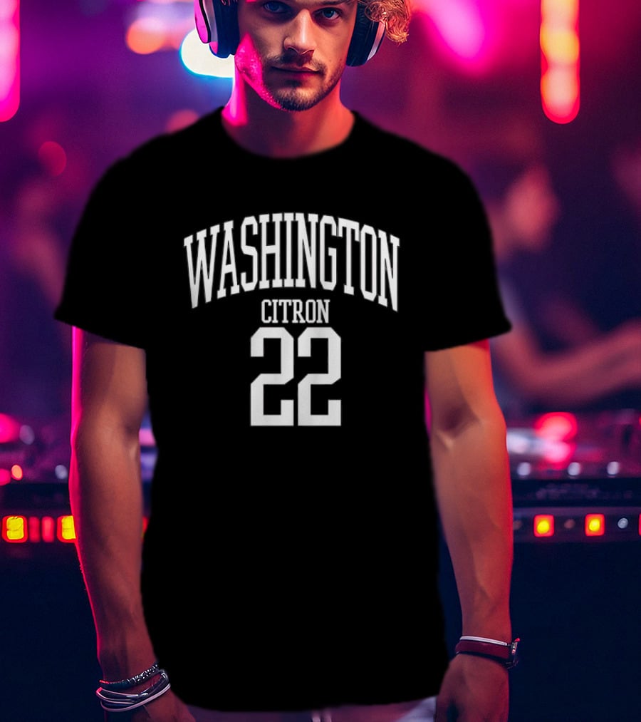 Washington Citron 22 Arched Lettering White Jersey Number T-Shirt