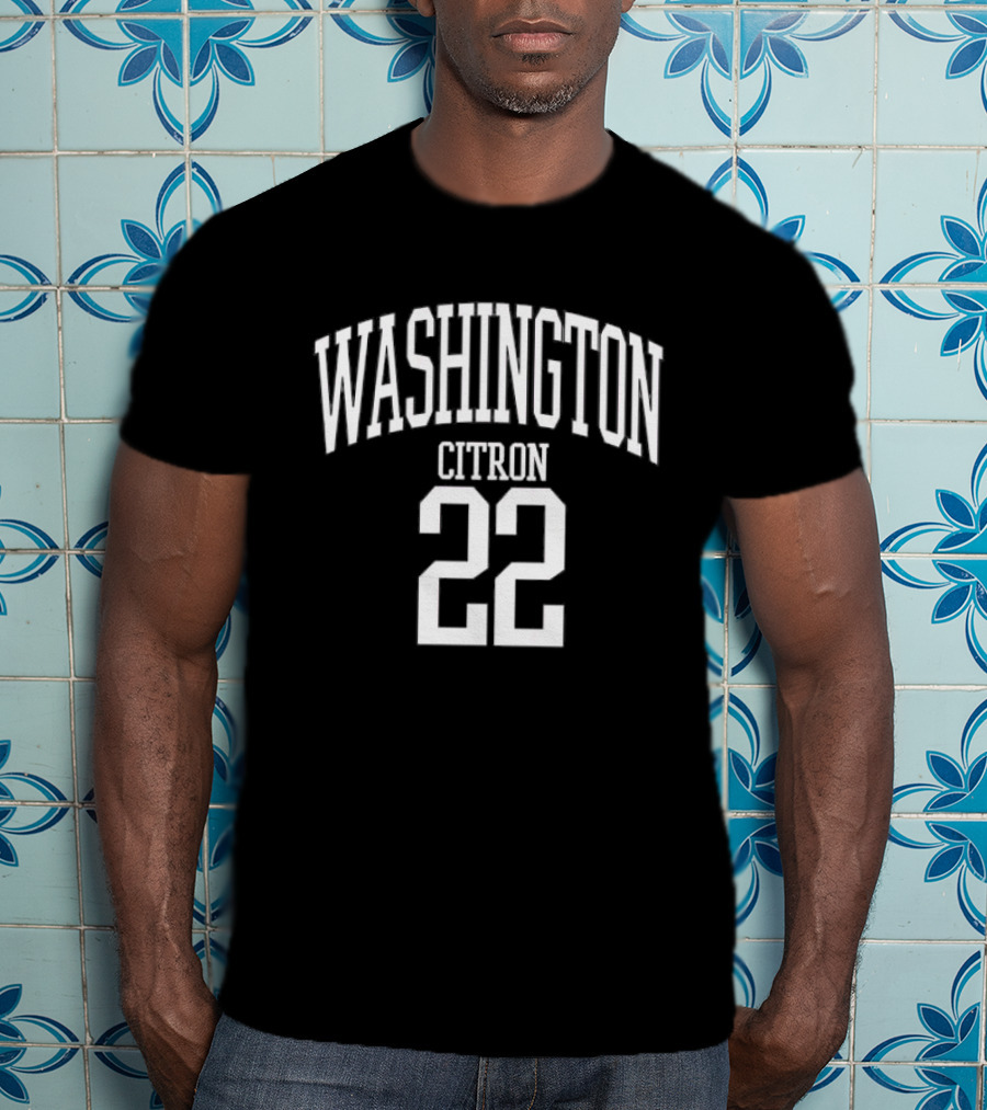Washington Citron 22 Arched Lettering White Jersey Number T-Shirt