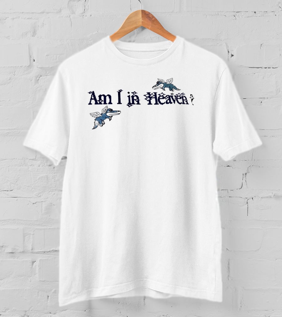 Am I In Heaven Distressed Cartoon Flying Gators Angel Wings T-Shirt
