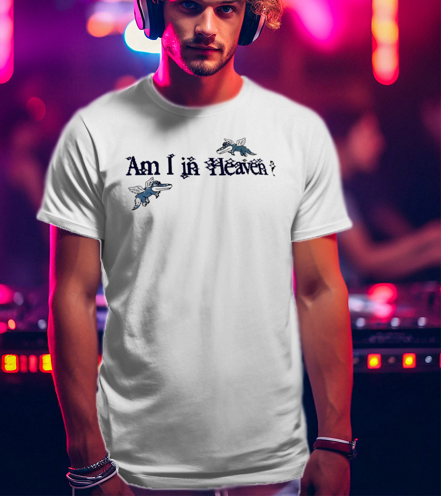 Am I In Heaven Distressed Cartoon Flying Gators Angel Wings T-Shirt