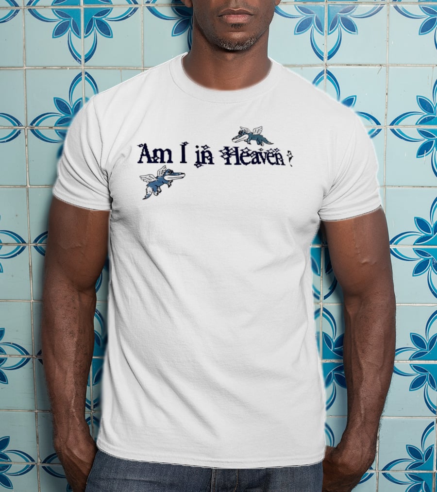 Am I In Heaven Distressed Cartoon Flying Gators Angel Wings T-Shirt