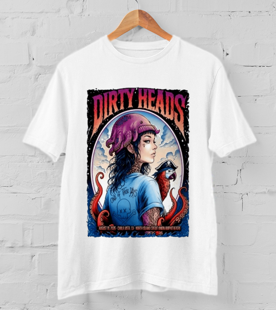 Dirty Heads One Of Those Days Pirate Octopus North Island Credit Union Amphitheatre Chula Vista CA Aug 19 2026 T-Shirt