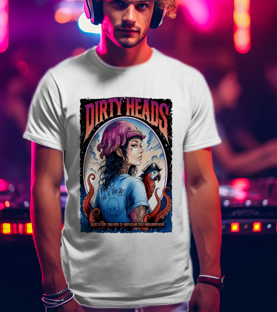 Dirty Heads One Of Those Days Pirate Octopus North Island Credit Union Amphitheatre Chula Vista CA Aug 19 2026 T-Shirt