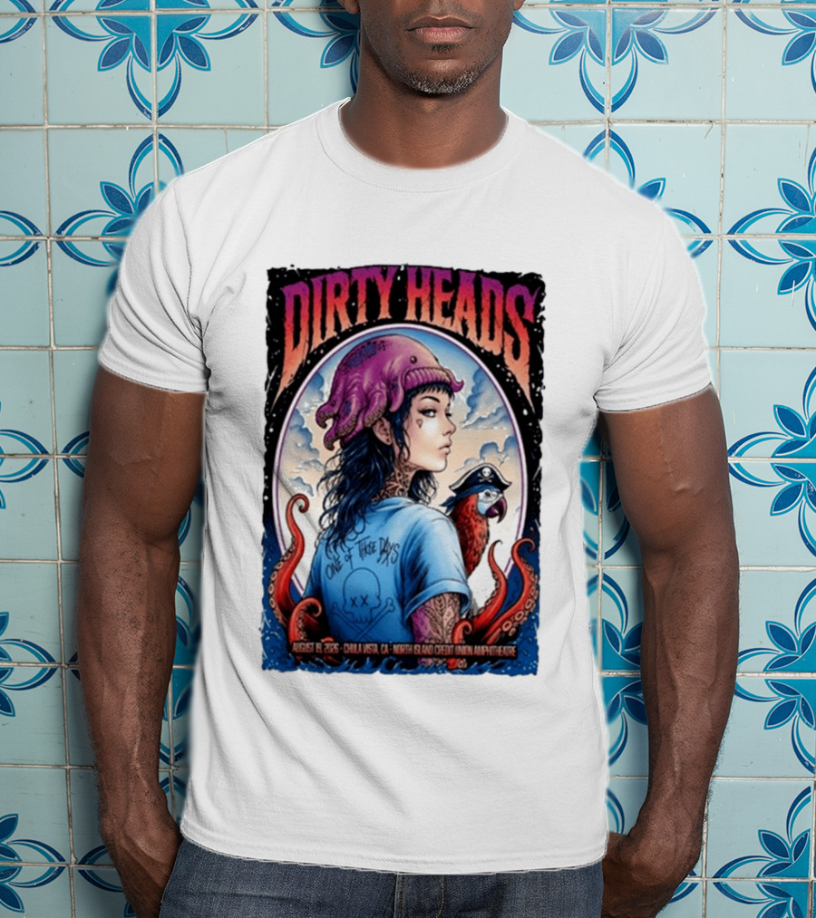 Dirty Heads One Of Those Days Pirate Octopus North Island Credit Union Amphitheatre Chula Vista CA Aug 19 2026 T-Shirt