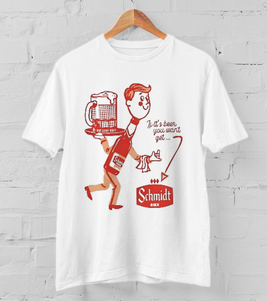 Schmidt Beer Retro Cartoon Character With T-Shirt
