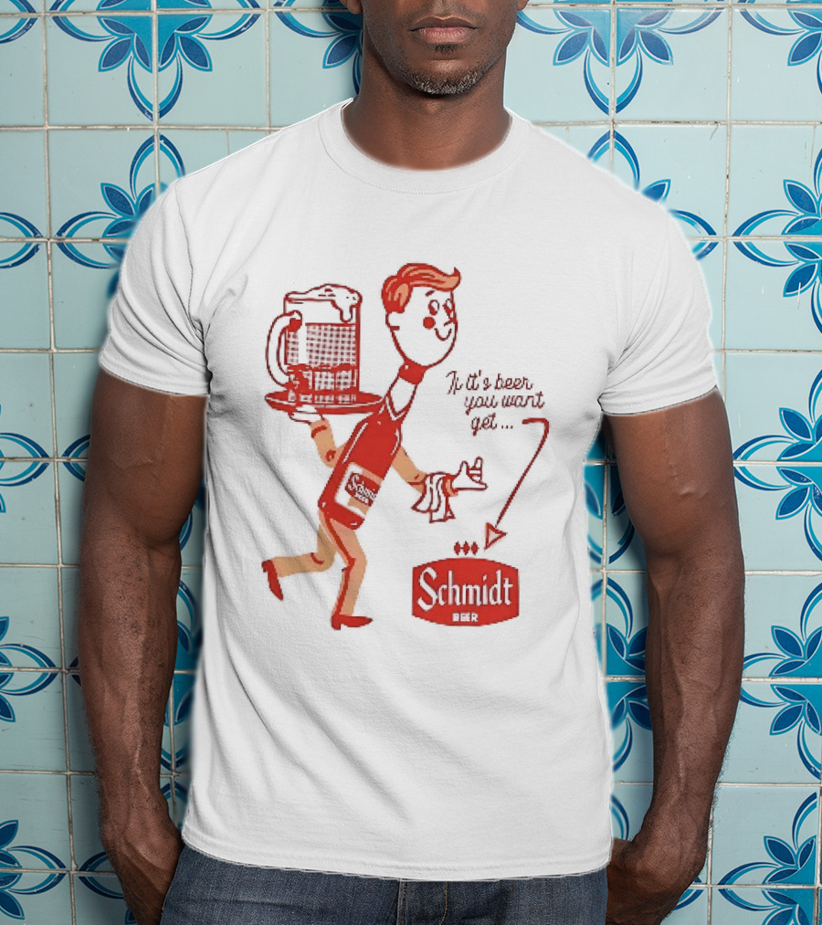 Schmidt Beer Retro Cartoon Character With T-Shirt