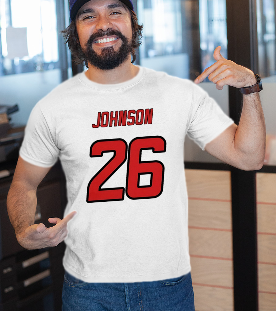 Johnson 26 Red Athletic Jersey Number Sports T-Shirt