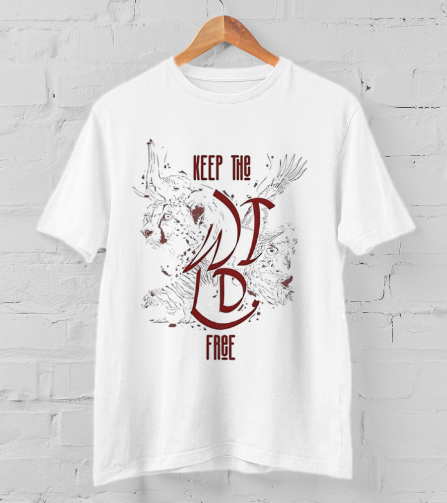 Keep The Wild Free Cheetah Elephant Eagle Wildlife Conservation T-Shirt