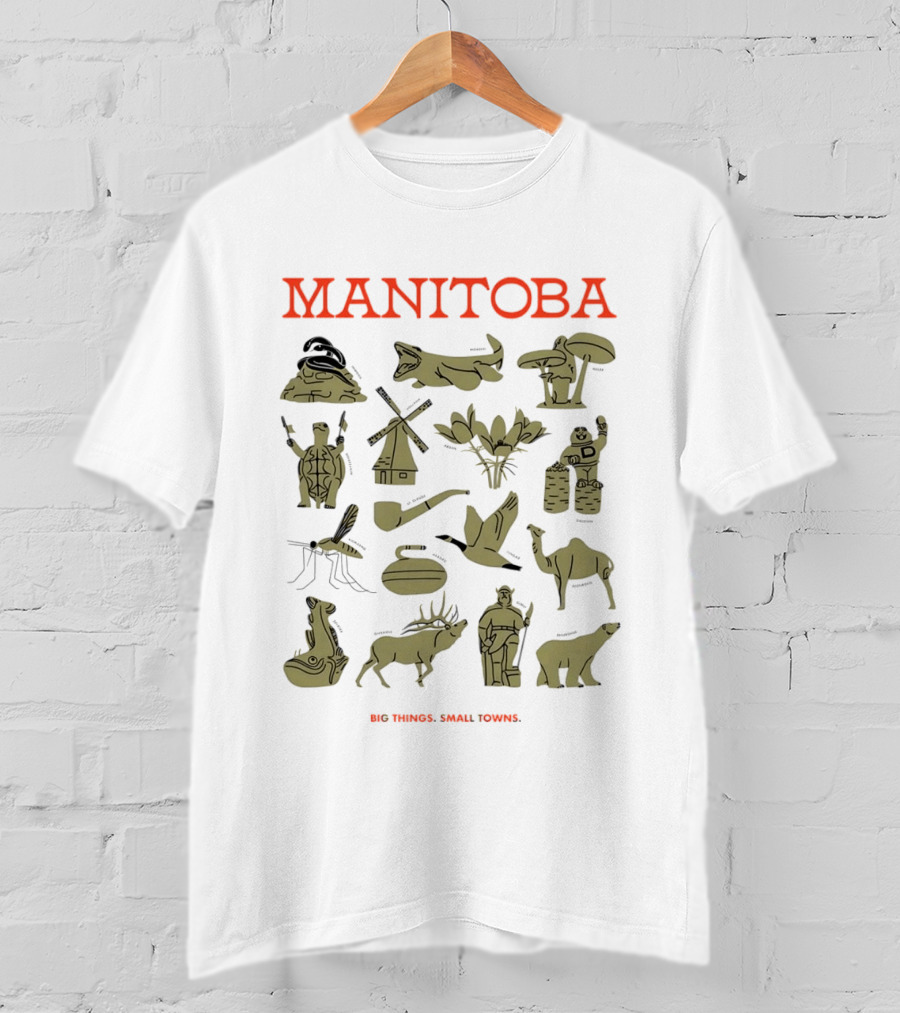 Manitoba Roadside Attractions Big Things Small Towns Statues Gold T-Shirt