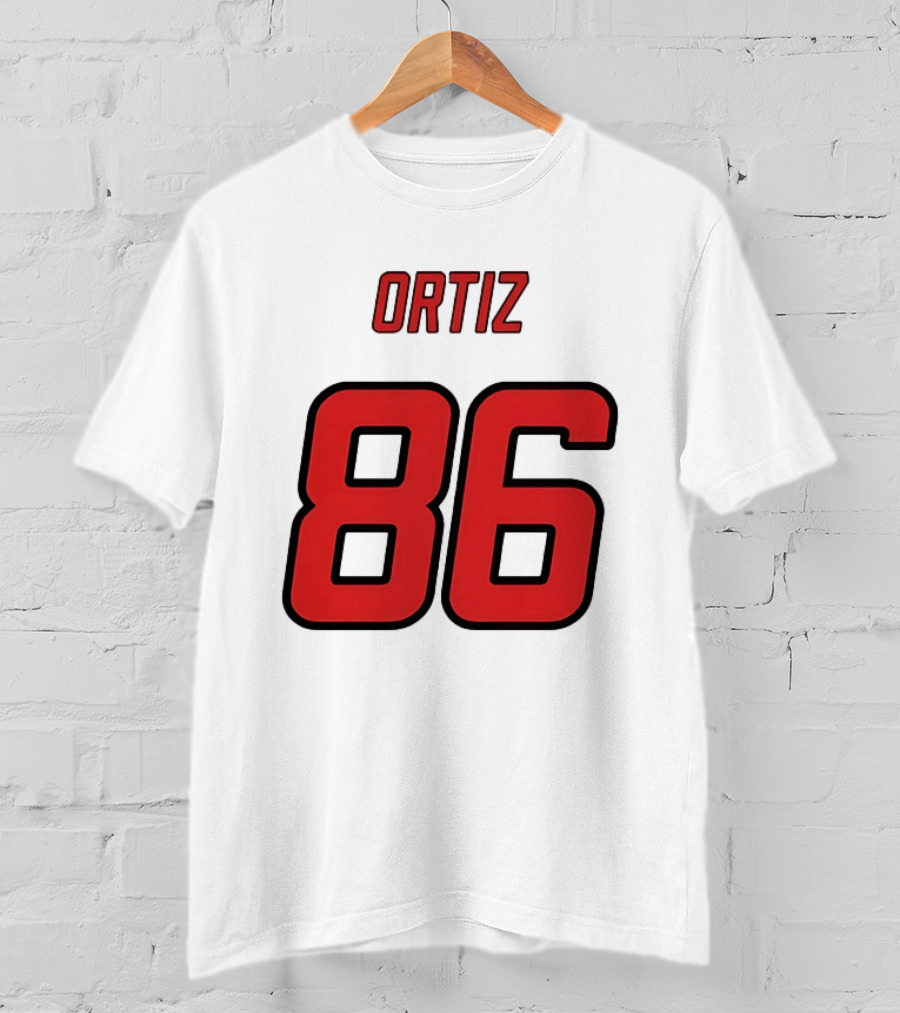 Ortiz Red 86 Jersey Number T-Shirt