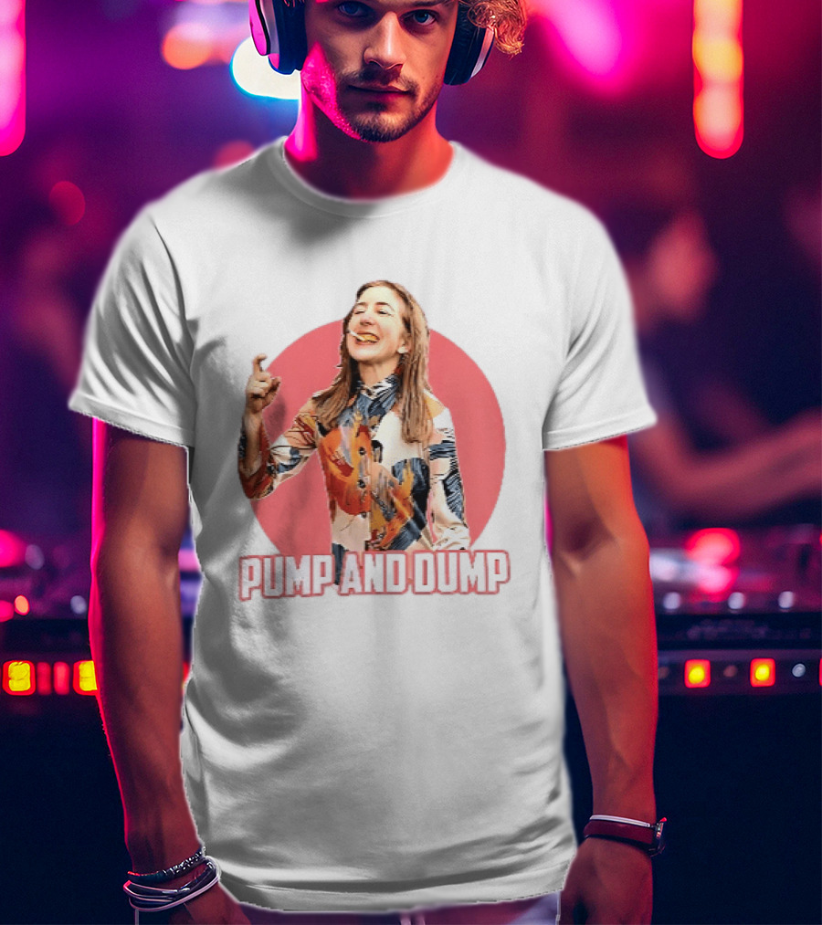 Pump And Dump Woman With Cigarette Retro Style Collage T-Shirt