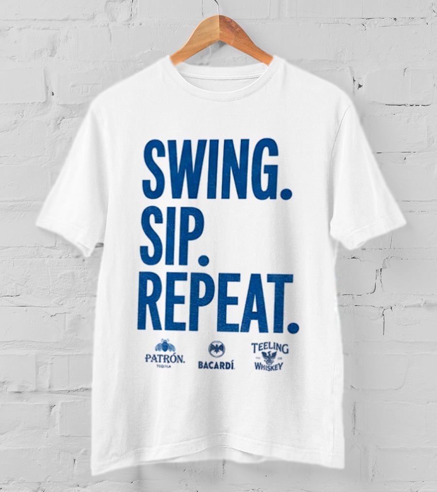 Swing Sip Repeat Patron Bacardi Teeling Whiskey T-Shirt
