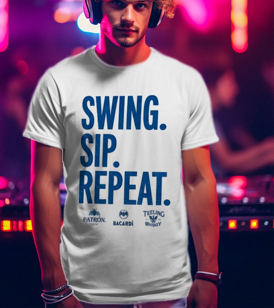 Swing Sip Repeat Patron Bacardi Teeling Whiskey T-Shirt