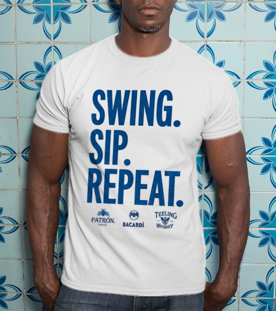 Swing Sip Repeat Patron Bacardi Teeling Whiskey T-Shirt