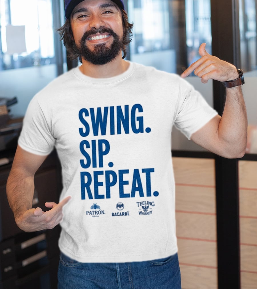 Swing Sip Repeat Patron Bacardi Teeling Whiskey T-Shirt