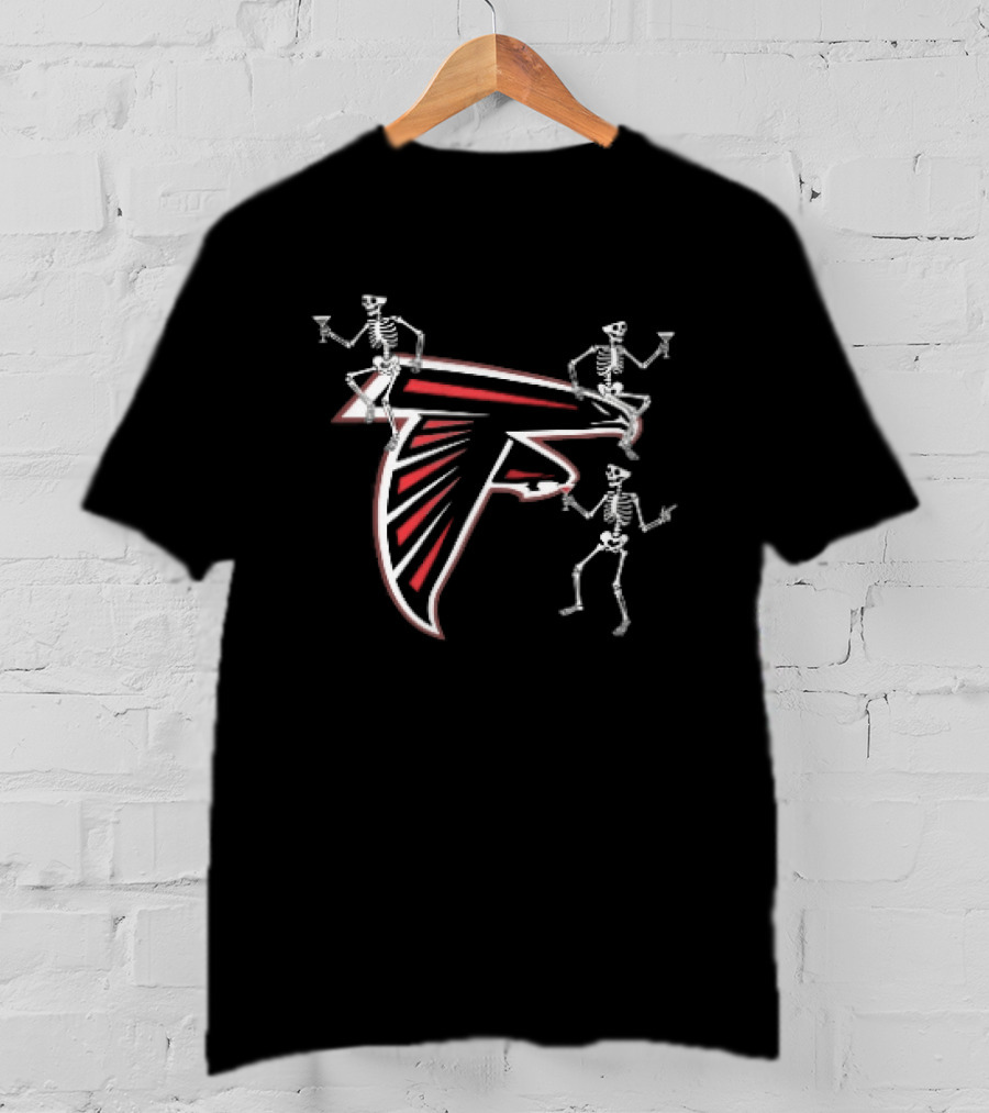 Atlanta Falcons Skeletons With Drinks Team Spirit T-Shirt