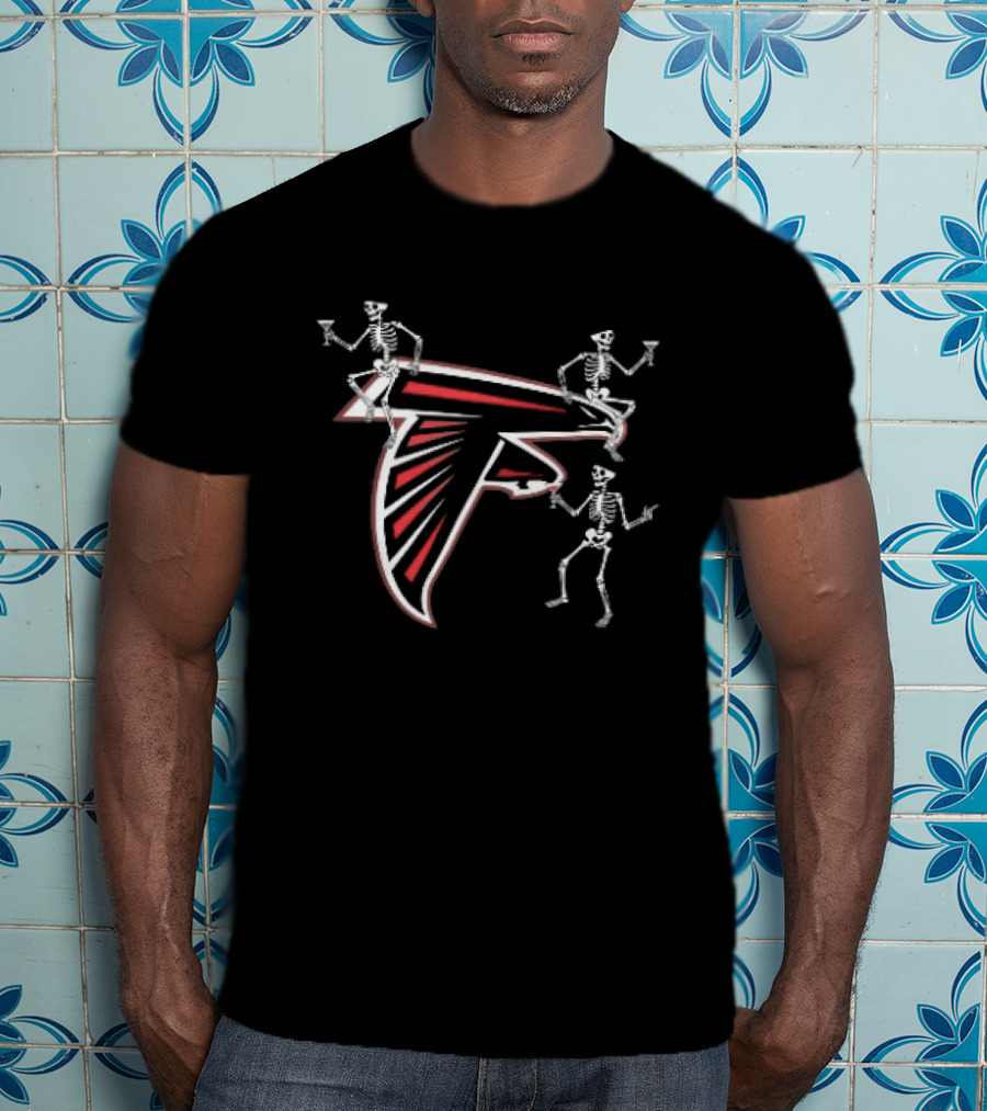 Atlanta Falcons Skeletons With Drinks Team Spirit T-Shirt