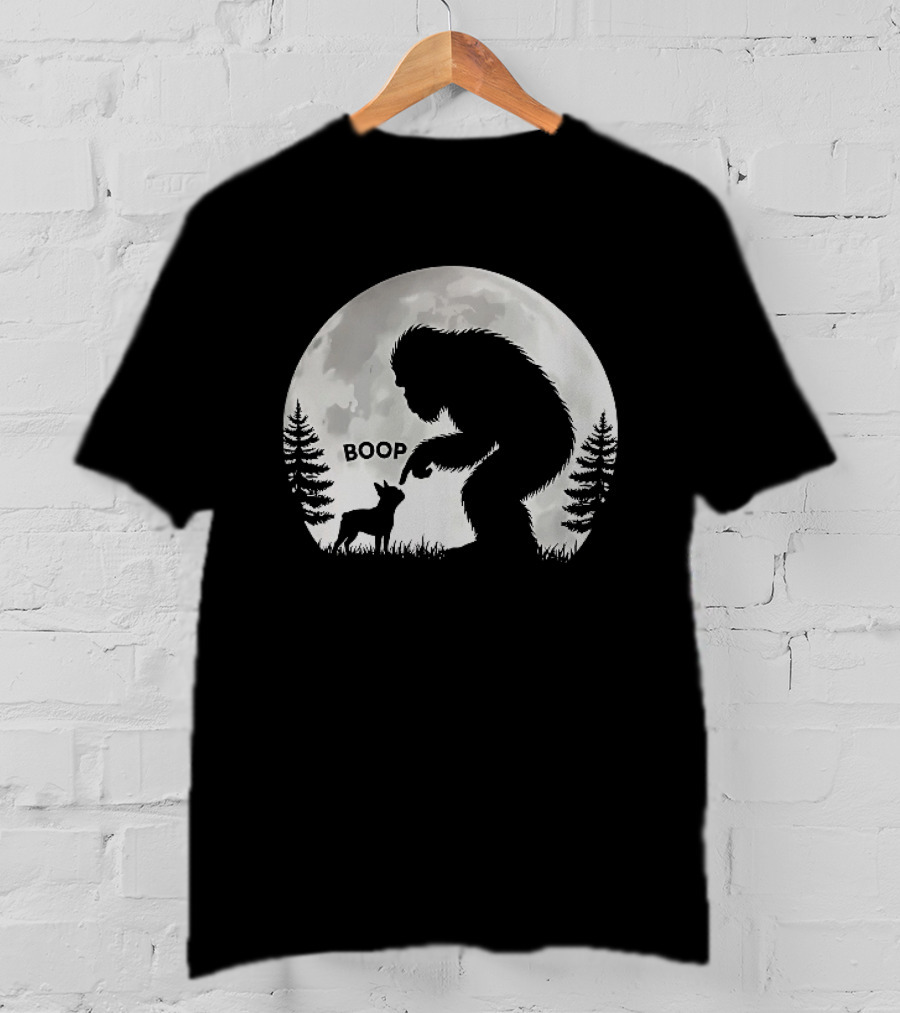 Bigfoot Boop Moonlight Boston Terrier T-Shirt