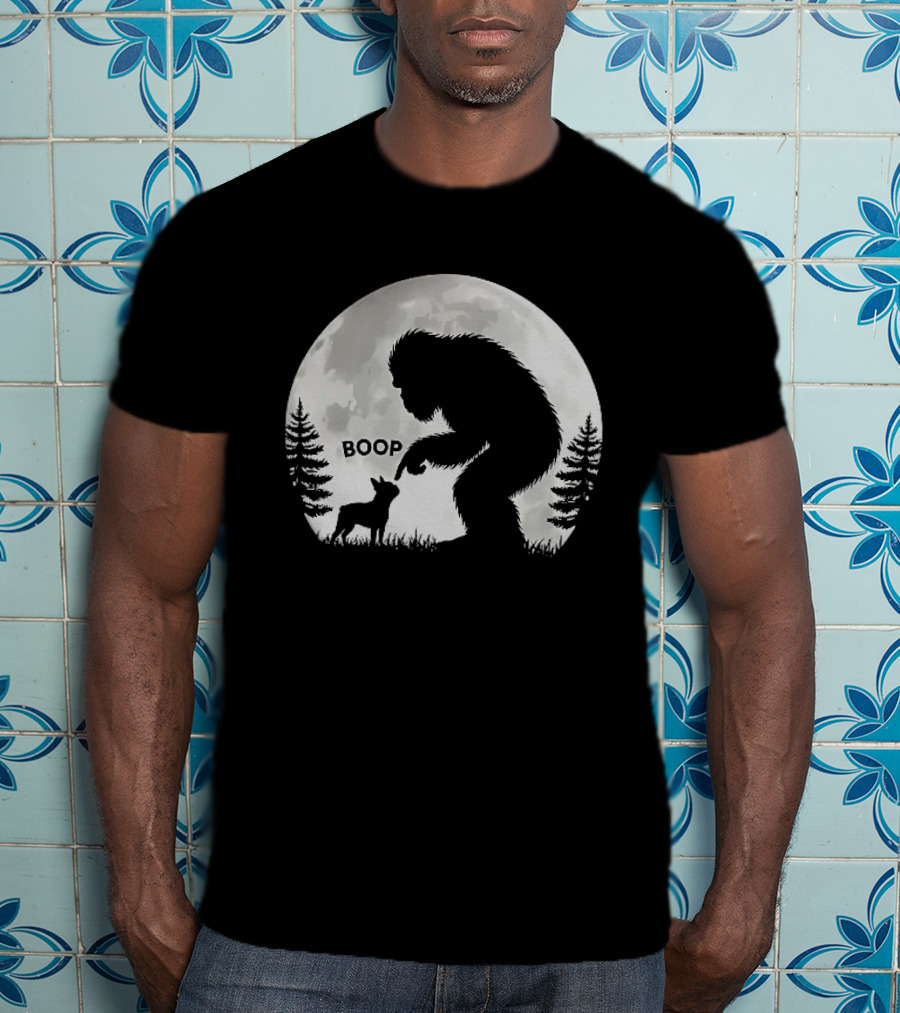 Bigfoot Boop Moonlight Boston Terrier T-Shirt